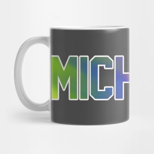 Michigan tie Dye State Letters Mug